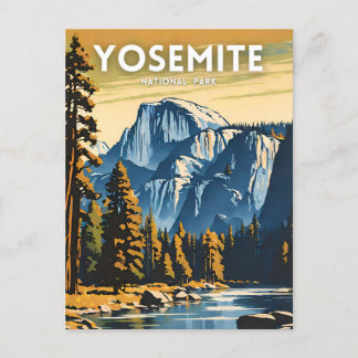 Carte Postale Parc national Yosemite illustration rétro