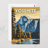 Carte Postale Parc national Yosemite illustration rétro (Devant / Derrière)