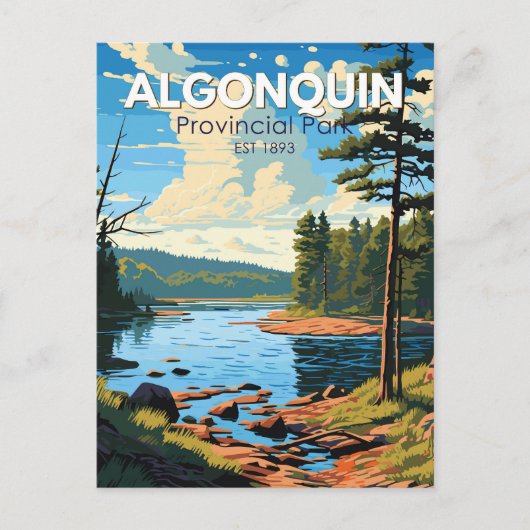 Carte Postale Parc provincial Algonquin Art Vintage (Devant)