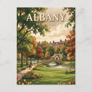 Carte Postale Parc Washington Albany New York Région Capitale