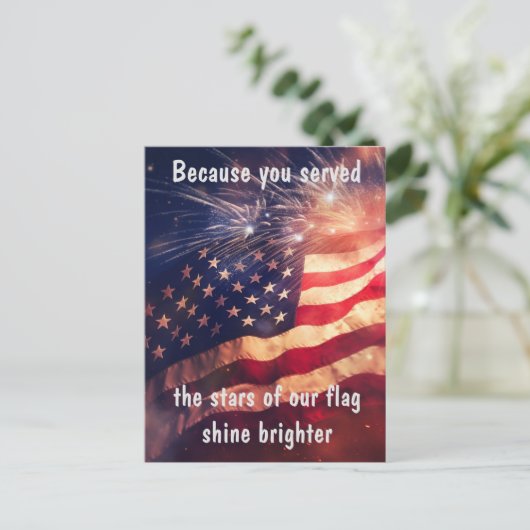 Carte Postale Parce que vous avez servi  (Debout devant)