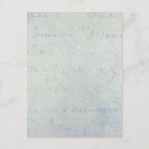 Carte Postale Parchemin de Grunge à script bleu français Vintage