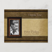 Carte Postale Parchemin en cuir Faux Photo Sympathy Merci P (Devant)