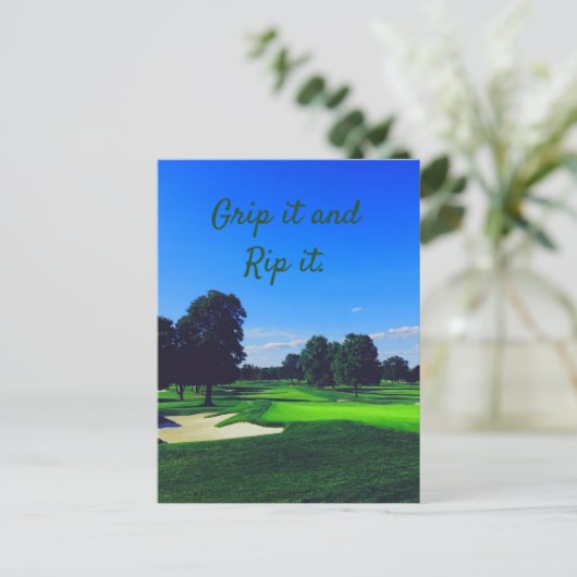 Carte Postale Parcours de golf Grip it et Rip it (Debout devant)