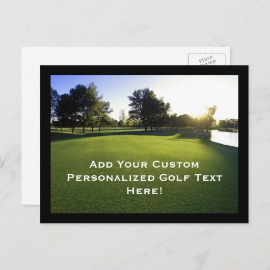 Carte Postale Parcours de golf vert à Dawn (Devant / Derrière)