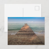 Carte Postale Parcours de marche en bois et mer en été (Devant / Derrière)