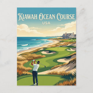 Carte Postale Parcours océanique de l'île de Kiawah aux États-Un