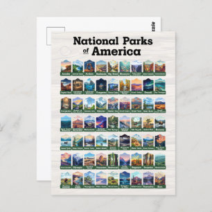 Carte Postale Parcs nationaux des États-Unis d'Amérique USA
