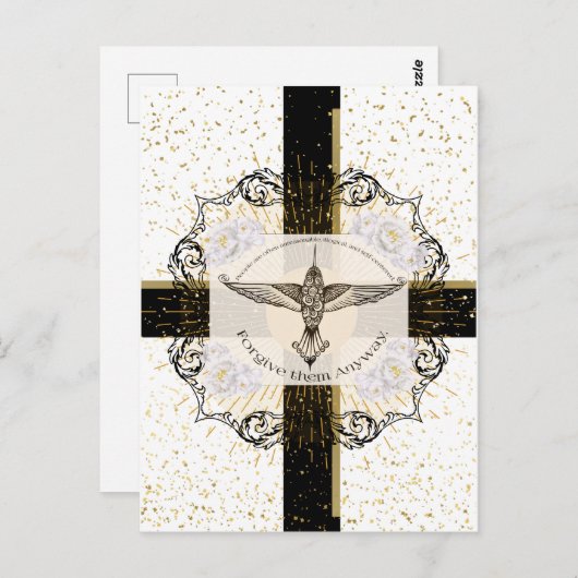 Carte Postale Pardonnez-leur TOUJOURS un colibri inspirant (Devant / Derrière)