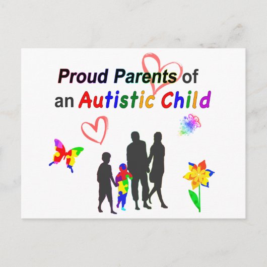 Carte Postale Parents d'autistes fiers (Devant)
