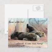 Carte postale paresseuse d'ours (Devant / Derrière)