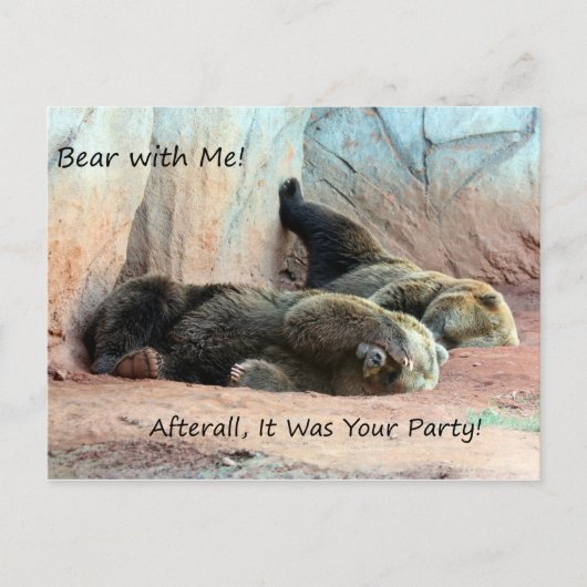 Carte postale paresseuse d'ours (Devant)