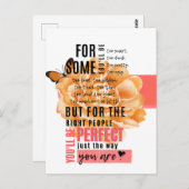 Carte Postale Parfait comme vous êtes illustré citation (Devant / Derrière)