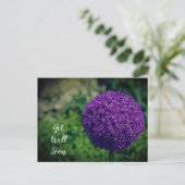 Carte Postale Parfait fleur d'Allium violet pour prompt rétablis (Debout devant)