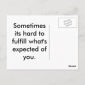 Carte Postale Parfois, il est difficile de répondre à vos attent (Dos)