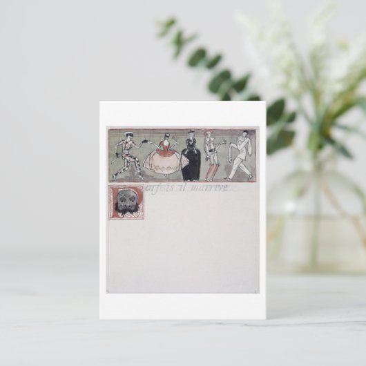 Carte Postale 'Parfois il m'arrive' (encre et w/c sur papier) (Debout devant)