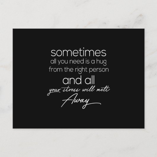 Carte Postale parfois, il suffit d'un câlin de la droite (Devant)