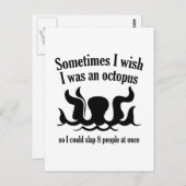 Carte Postale Parfois, J'Aimerais Être Une Octopus (Devant / Derrière)