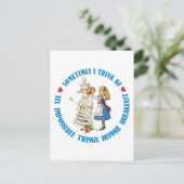 CARTE POSTALE PARFOIS, JE PENSE À SIX CHOSES IMPOSSIBLES (Debout devant)