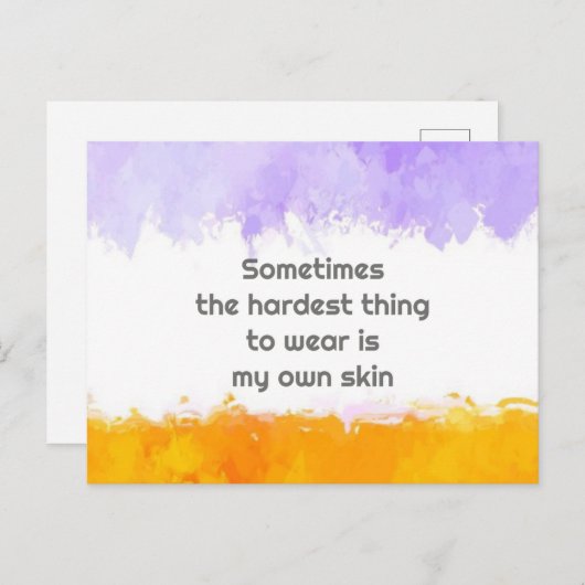 Carte Postale Parfois, la baignade la plus difficile à porter es (Devant / Derrière)