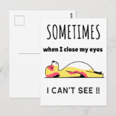 Carte Postale "Parfois quand je ferme les yeux" Drôle chien (Devant / Derrière)