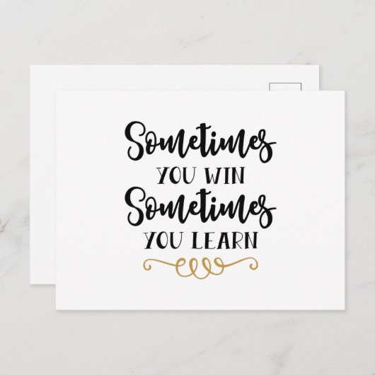 Carte Postale Parfois vous gagnez parfois vous apprenez (Devant / Derrière)