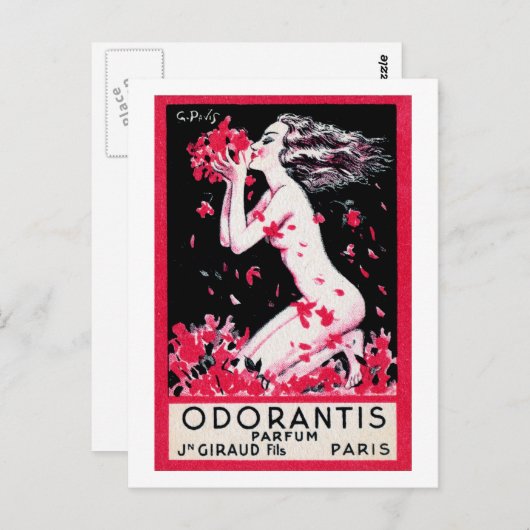 Carte Postale Parfum français Odorantis 1922 (Devant / Derrière)