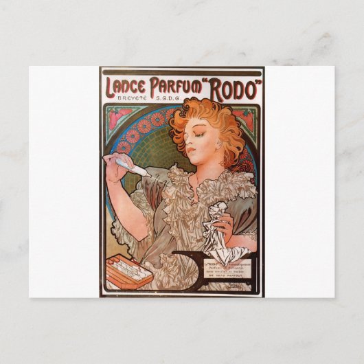 Carte Postale Parfum Rodo de lance par Alphonse Mucha (Devant)