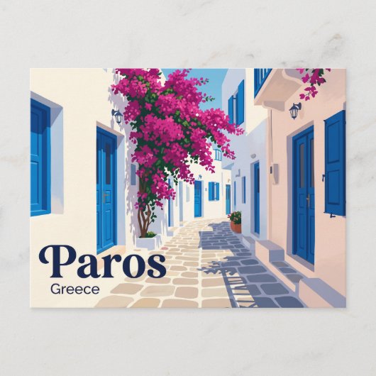 Carte Postale Parikia, Paros Grèce (Devant)