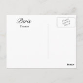 Carte Postale Paris (Dos)