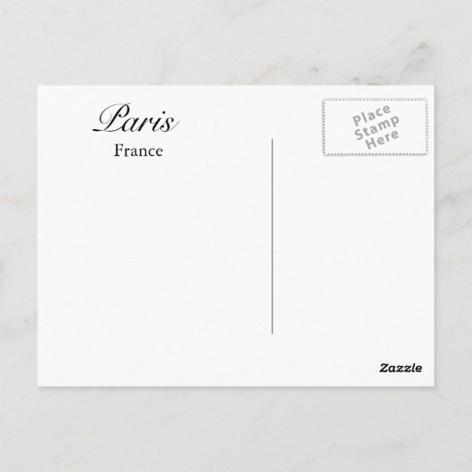 Carte Postale Paris (Dos)