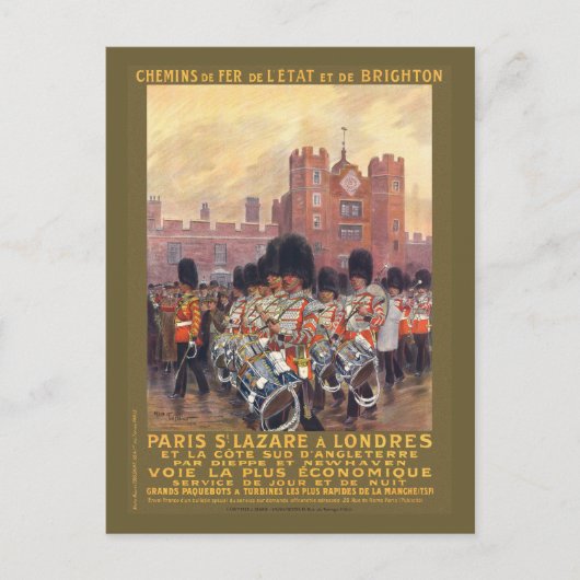 Carte Postale Paris à Londres Poster vintage 1914 (Devant)