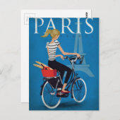 Carte Postale Paris à Vélo (Devant / Derrière)