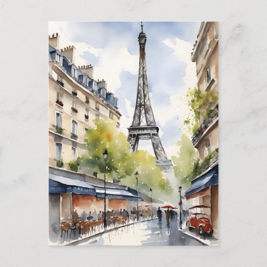 Carte Postale Paris aquarelle (Devant)