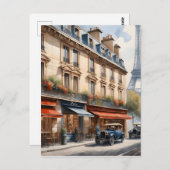 Carte Postale Paris aquarelle (Devant / Derrière)