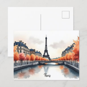 Carte Postale Paris aquarelle