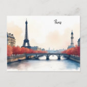Carte Postale Paris aquarelle (Devant)