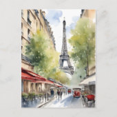 Carte Postale Paris aquarelle (Devant)