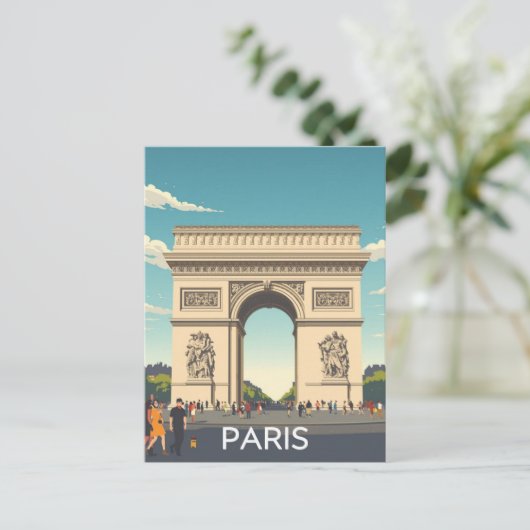 Carte Postale Paris Arc de Triomphe (Debout devant)