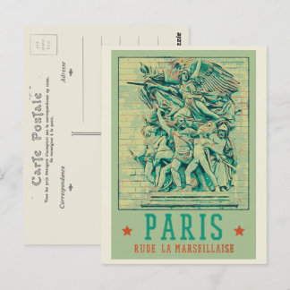 Carte Postale Paris Arc de Triomphe illustration France