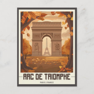 Carte Postale Paris Arc de Triomphe Vintage