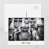 Carte Postale Paris - Art Bohème, Statues, France (Devant / Derrière)