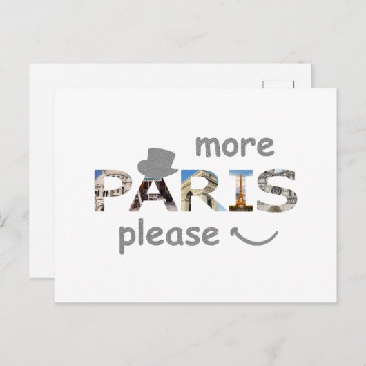 Carte Postale Paris Attractions Plus Paris S'il vous plaît Parti (Devant / Derrière)