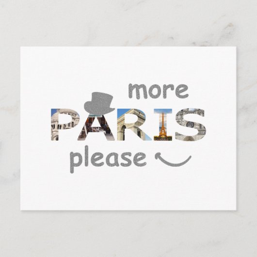 Carte Postale Paris Attractions Plus Paris S'il vous plaît Parti (Devant)