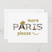 Carte Postale Paris Attractions Plus Paris S'il vous plaît Parti (Devant / Derrière)