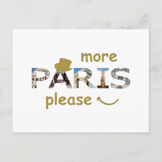 Carte Postale Paris Attractions Plus Paris S'il vous plaît Parti (Devant)