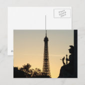 Carte Postale Paris au coucher du soleil (Devant / Derrière)