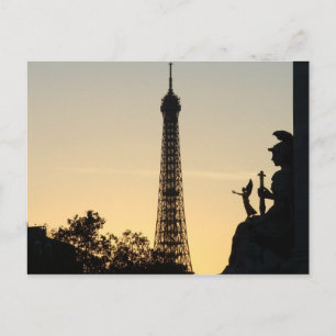 Carte Postale Paris au coucher du soleil