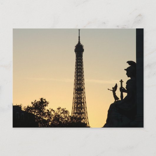 Carte Postale Paris au coucher du soleil (Devant)