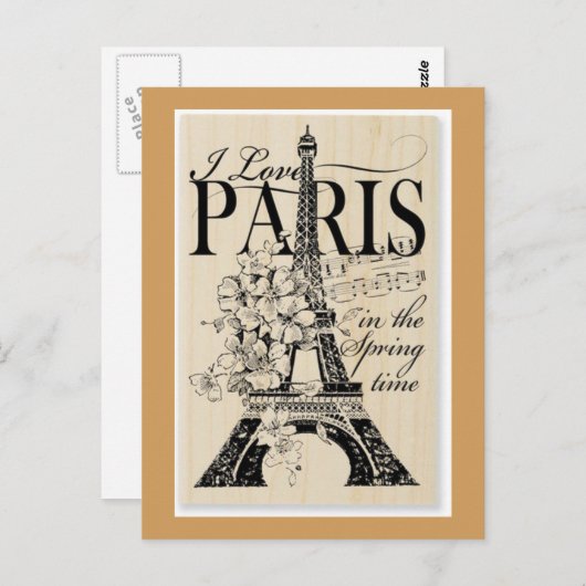 Carte Postale Paris au printemps (Devant / Derrière)